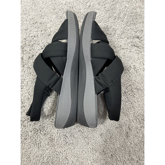 Clarks Cloud Steppers Sandals Womens 8M Arla Meg Strappy Black Open Toe Comfort - Picture 3 of 6